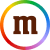m in colorful circle with design your own text around it